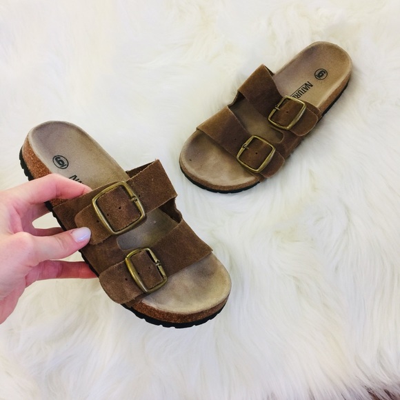 nature trek Shoes - Nature Trek Suede Leather Double Strap Sandals | 6